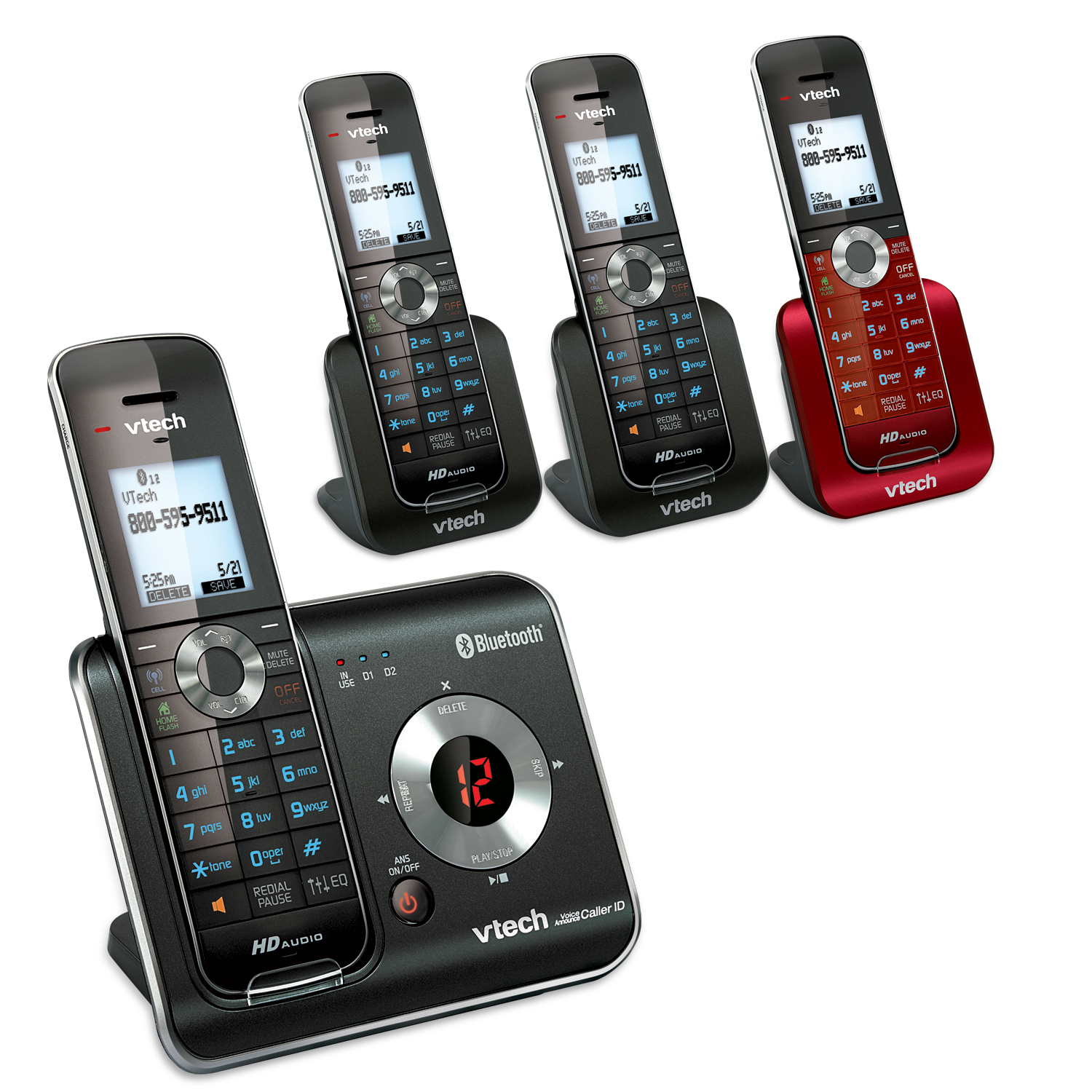 4 Handset Connect to Cell™ Answering System with Caller ID/Call Waiting - view 2